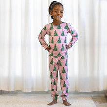 Load image into Gallery viewer, KIDS NOELLE TREE PAJAMAS - PINK
