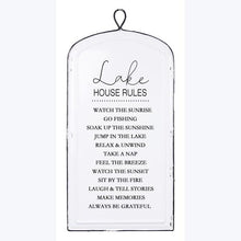 Load image into Gallery viewer, METAL LAKE HOUSE RULE SIGN
