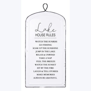 METAL LAKE HOUSE RULE SIGN