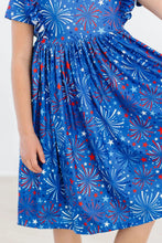 Load image into Gallery viewer, SPARK-TACULAR RUFFLE TWIRL DRESS
