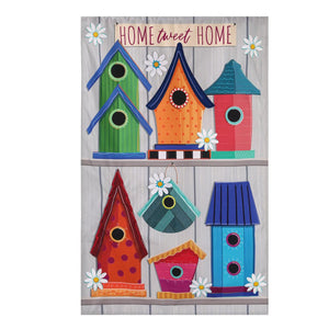 ORNATE BIRDHOUSES GARDEN FLAG