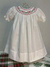 Load image into Gallery viewer, NOEL BOWS &amp; GARLAND SMOCKED  DRESS
