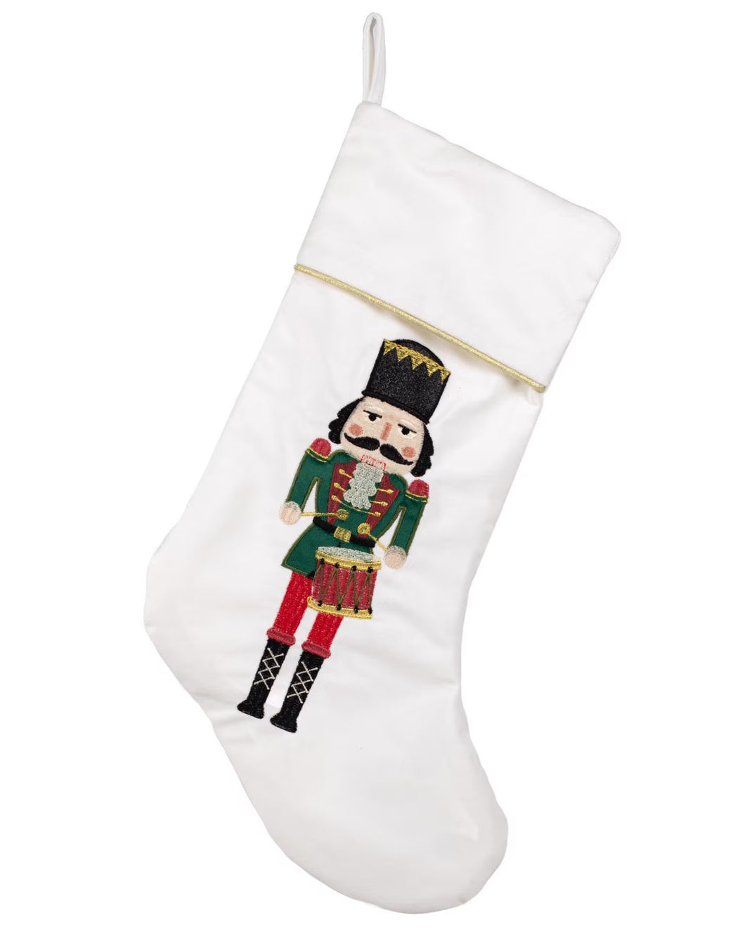 EDWARD NUTCRACKER CHRISTMAS STOCKING - WHITE/GREEN