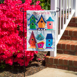 ORNATE BIRDHOUSES GARDEN FLAG