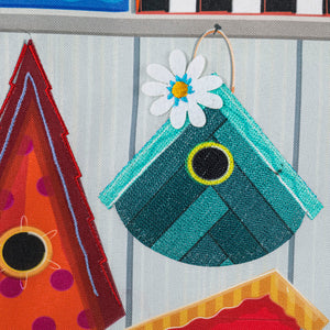 ORNATE BIRDHOUSES GARDEN FLAG