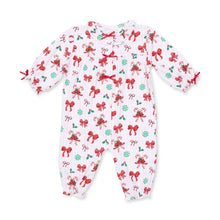 Load image into Gallery viewer, BOWS &amp; CANDY CANES RUFFLE COLLAR ROMPER

