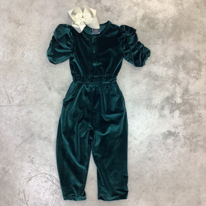 IRIS GREEN VELVET ROMPER