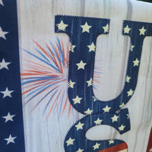 Load image into Gallery viewer, USA FIREWORKS BURLAP GARDEN FLAG
