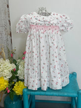 Load image into Gallery viewer, SWISS DOT FLORAL SMOCKED DRESS
