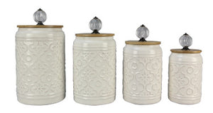 QUATREFOIL CERAMIC CANISTER 4pc. SET