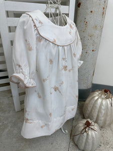 OLIVIA ORCHID FLORAL TAUPE PRINT DRESS