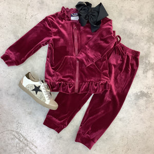 VELVET TRACKSUIT MAGENTA