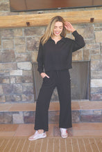 Load image into Gallery viewer, COZY QUARTER ZIP BLACK
