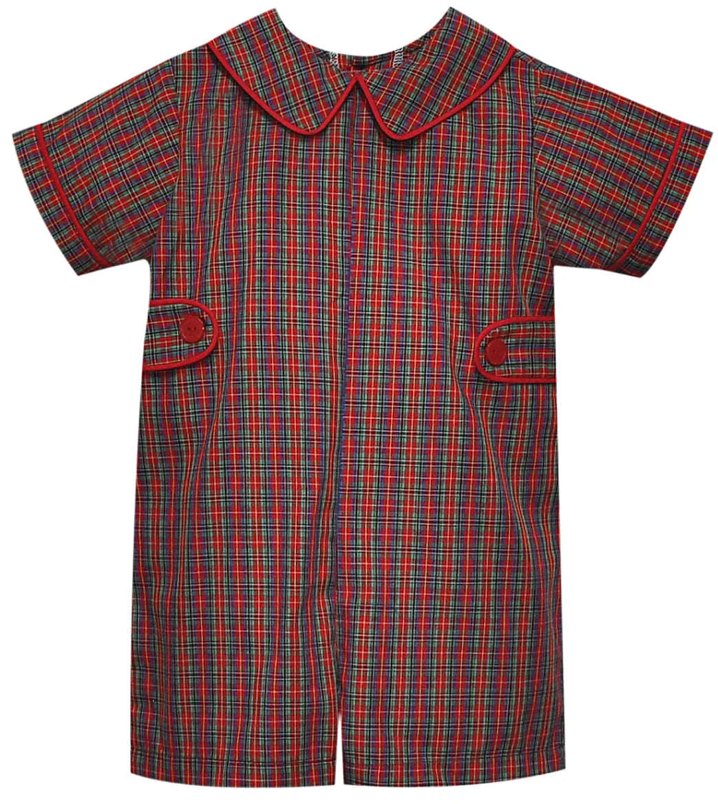 WILLIAM RED PLAID ROMPER