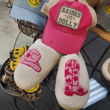 Load image into Gallery viewer, BOOT &amp; COWGIRL HAT SLIPPERS
