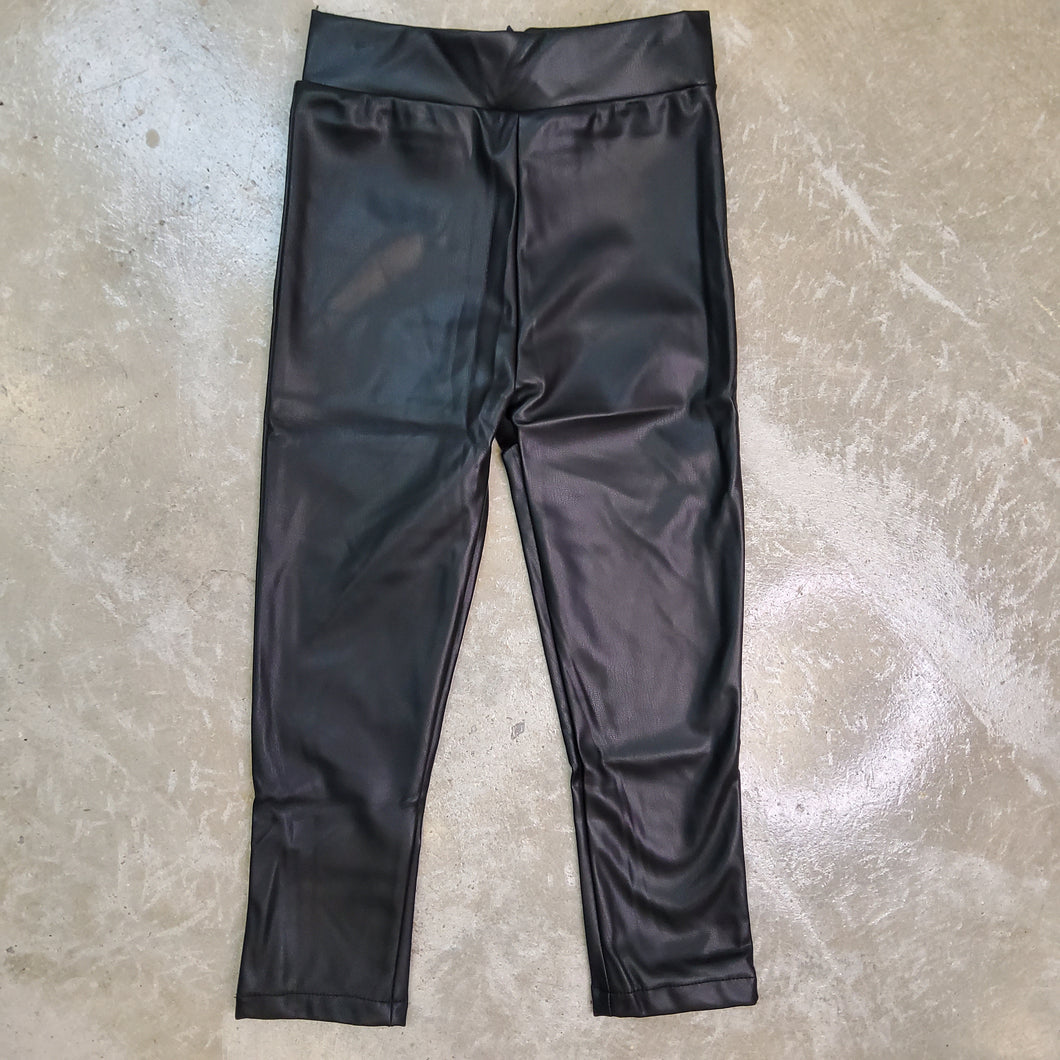 FAUX BLACK LEATHER LEGGINGS