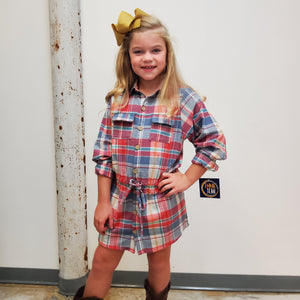 STELLA BLUE PLAID DRESS