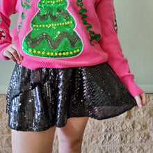 Load image into Gallery viewer, SEQUIN SPARKLE SKIRT - BLACK
