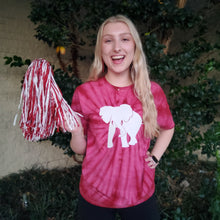 Load image into Gallery viewer, WHITE GLITTER ELEPHANT TIE-DYE TEE
