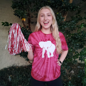 WHITE GLITTER ELEPHANT TIE-DYE TEE