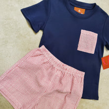 Load image into Gallery viewer, HUDSON BOYS SHORT SET - NAVY/RED
