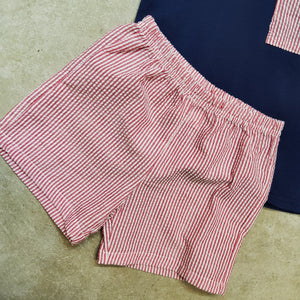 HUDSON BOYS SHORT SET - NAVY/RED