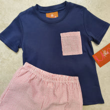 Load image into Gallery viewer, HUDSON BOYS SHORT SET - NAVY/RED
