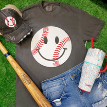 Load image into Gallery viewer, BASEBALL HAPPY FACE GRAPHIC TEE
