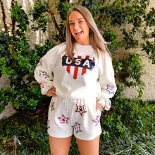 Load image into Gallery viewer, SIMPLY SOUTHERN  SEQUIN PULLOVER AND MATCHING SHORTS
