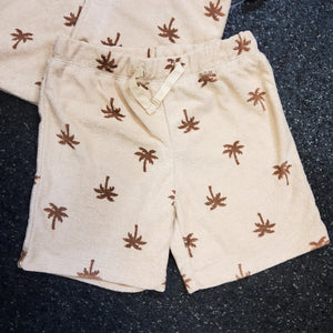 TAN TROPICAL 2pc. TERRY SHORT SET