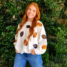 Load image into Gallery viewer, MILLIE FOOTBALL SWEATSHIRT BLUE &amp; ORANGE
