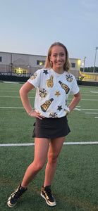 ADULT CHEER SHIRT - BLACK & GOLD