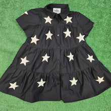 Load image into Gallery viewer, BLACK &amp; WHITE CHENILLE STAR DRESS
