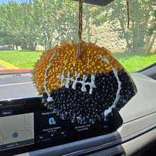 Load image into Gallery viewer, BLACK &amp; GOLD FOOTBALL CAR FRESHIE
