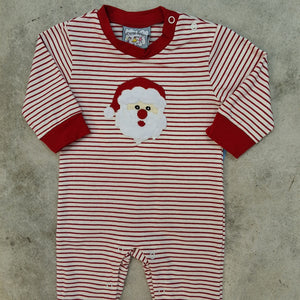 SANTA APPLIQUE BOYS ROMPER