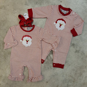 SANTA APPLIQUE BOYS ROMPER