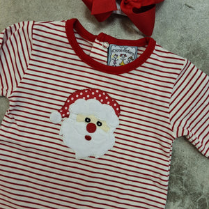 SANTA APPLIQUE GIRLS ROMPER