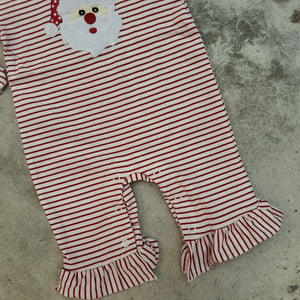 SANTA APPLIQUE GIRLS ROMPER