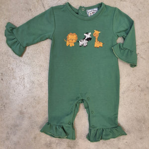 SAFARI APPLIQUE GIRLS ROMPER