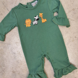 SAFARI APPLIQUE GIRLS ROMPER