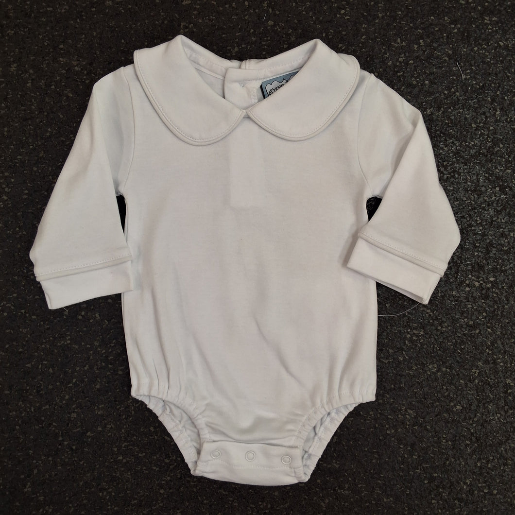 WHITE LONG SLEEVE GIRLS ONESIE