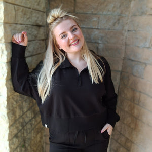 COZY QUARTER ZIP BLACK