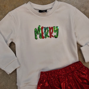 MERRY SEQUIN SWEATSHIRT