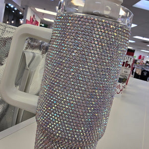 WHITE SEQUIN TUMBLER 30oz.