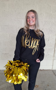 VIKINGS METALLIC BLACK SWEATSHIRT