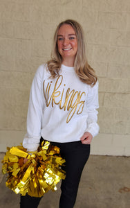 VIKINGS METALLIC WHITE SWEATSHIRT