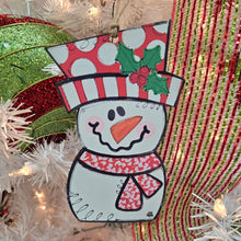 Load image into Gallery viewer, RED SNOWMAN ORNAMENT
