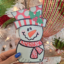 Load image into Gallery viewer, RED SNOWMAN ORNAMENT
