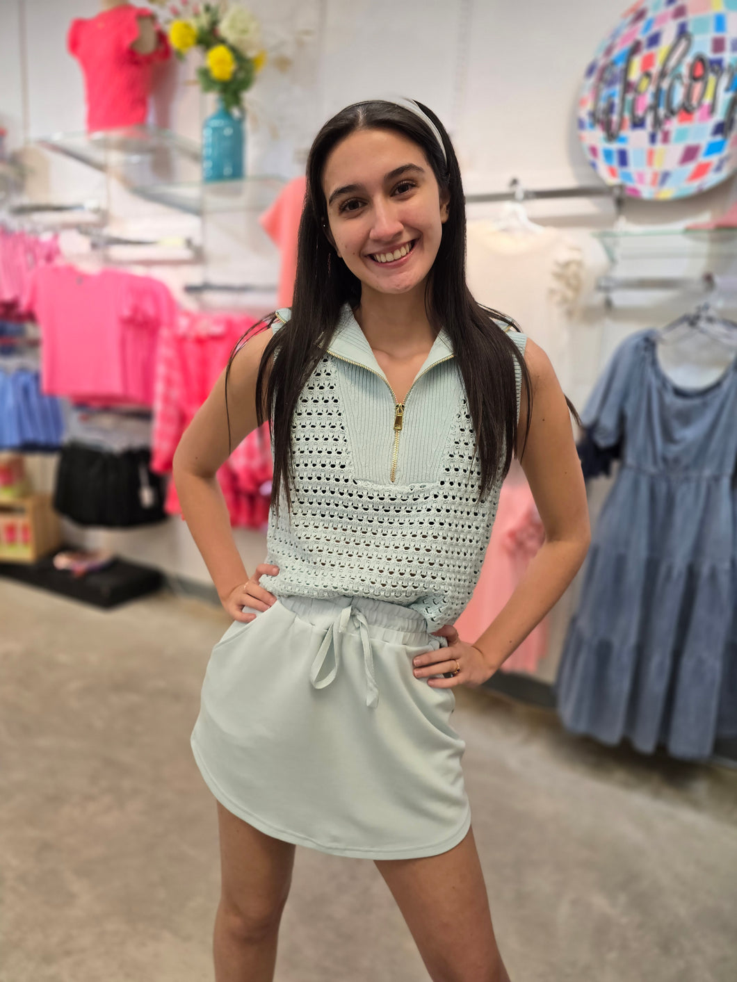 ATHLETIC SKORT SEAFOAM