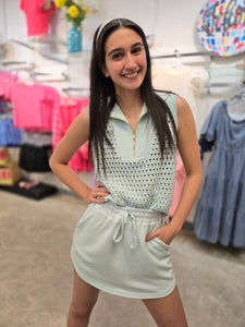 ATHLETIC SKORT SEAFOAM